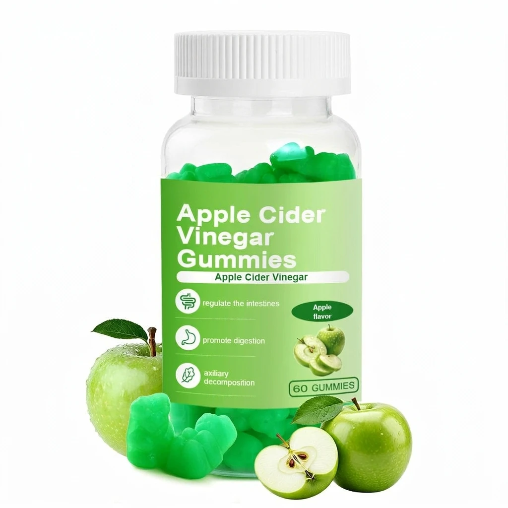 Private Label Apple Cider Vinegar Gummy Vegen Fruit Flavor Gummy Candy Vitamin Regulate the Gut Supplements