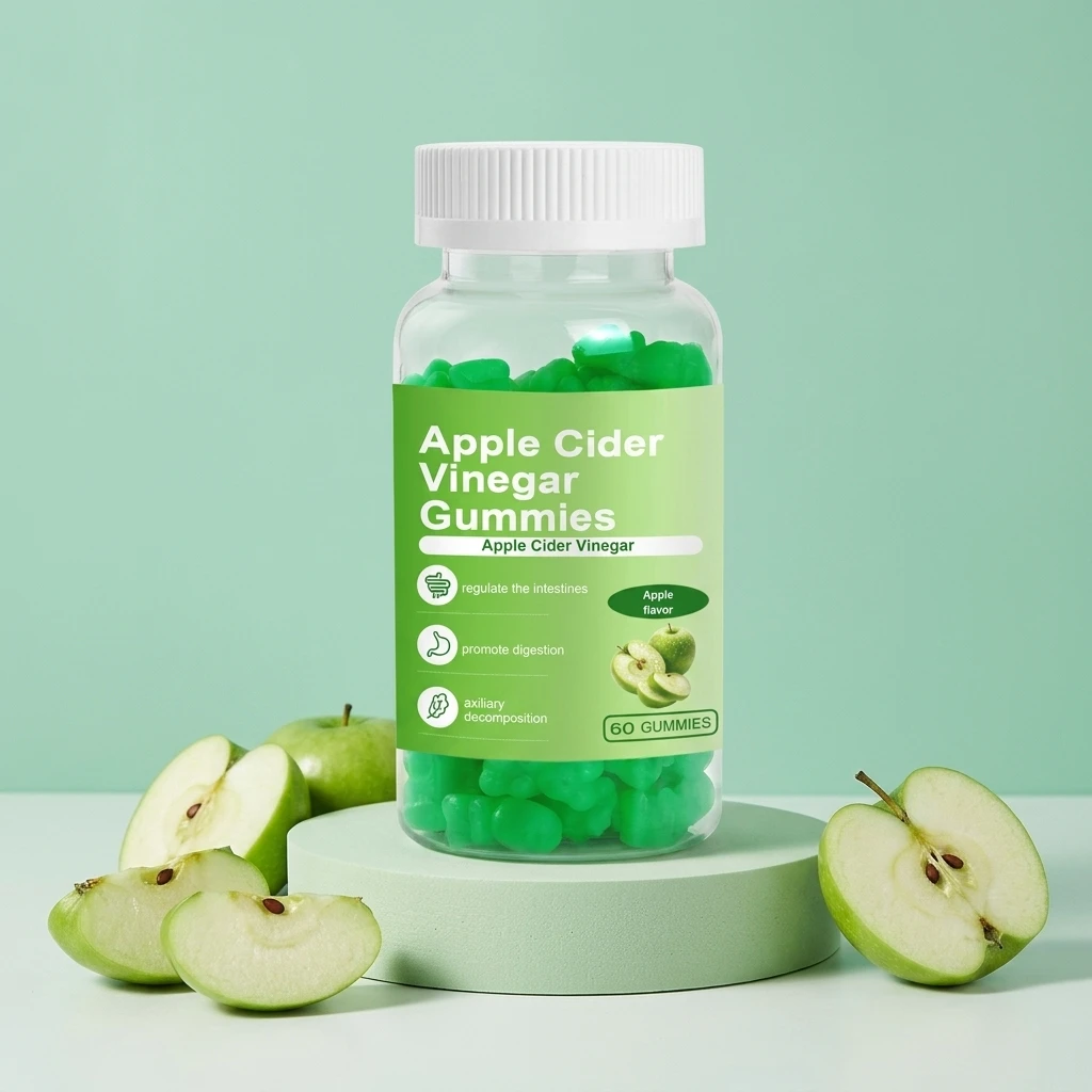 Private Label Apple Cider Vinegar Gummy Vegen Fruit Flavor Gummy Candy Vitamin Regulate the Gut Supplements