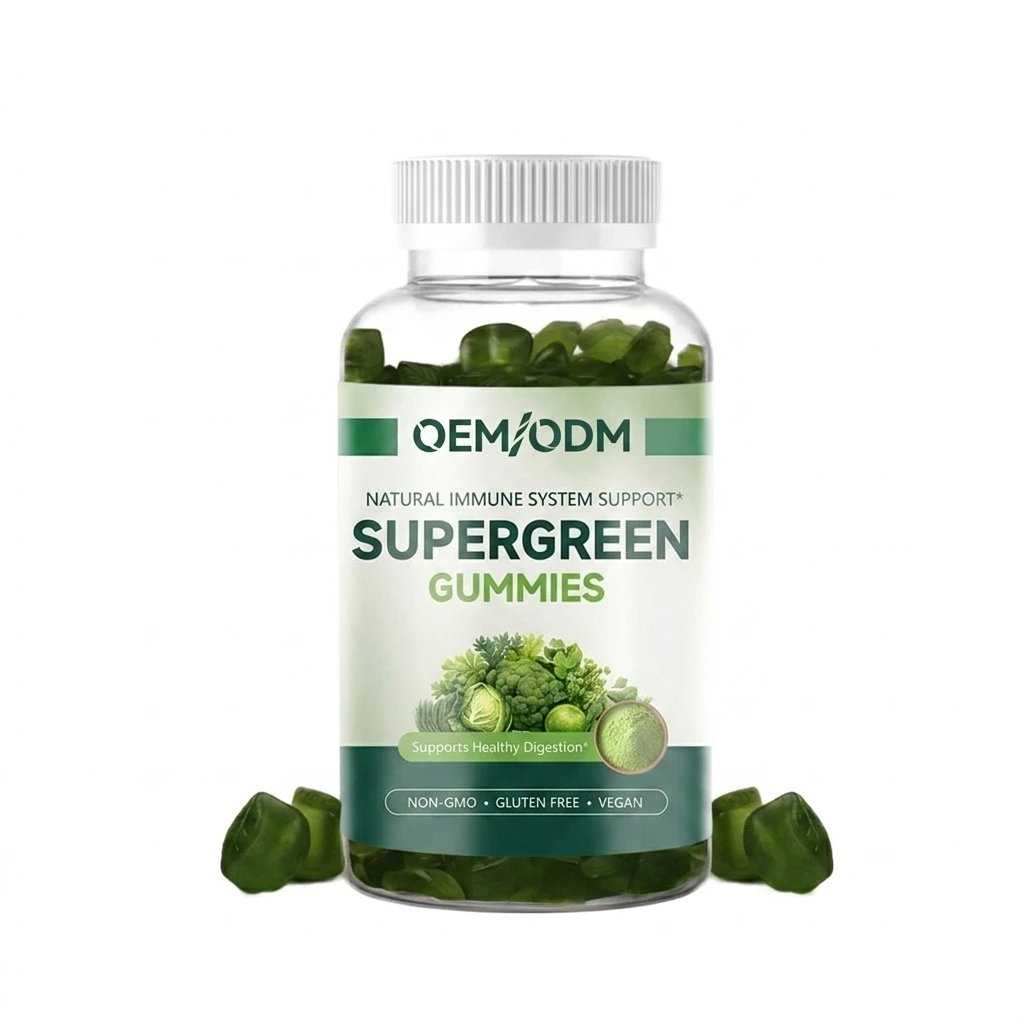OEM ODM Private Label Vegan Fresh Vegetable Gummies Super Green Food Friendly Vitamins Gummy Healthy Supplement