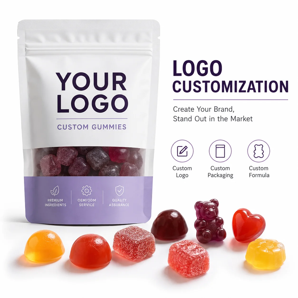 OEM ODM L-Ergothioneine Gummies Dietary Supplement Health Sugar Free Gummy Custom Formula and Packaging