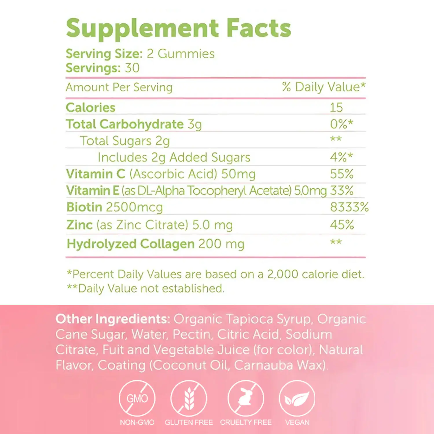 OEM Sugar Free Collagen Gummies Supplement with Multivitamin for Skin Nails Hair Growth Beauty Gummies