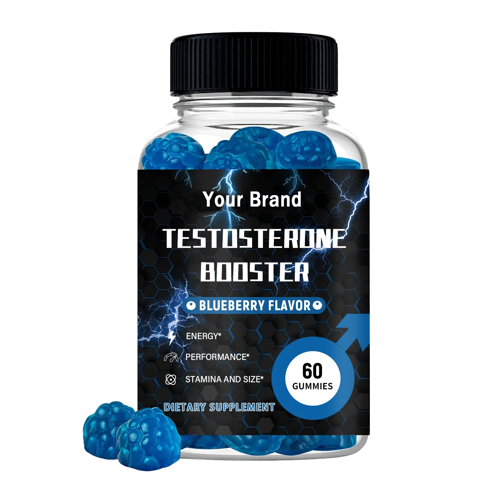Private Label Male Vitality Supplement Testosterone-Booster Gummies Performance Support Endurance Strength Support Maca Gummies