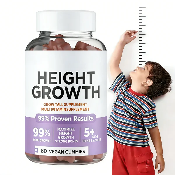 OEM ODM Kid Height Growth Gummies Multivitamin Vegan Gummies Bone Tall Growth Nutritional Supplements Private Label