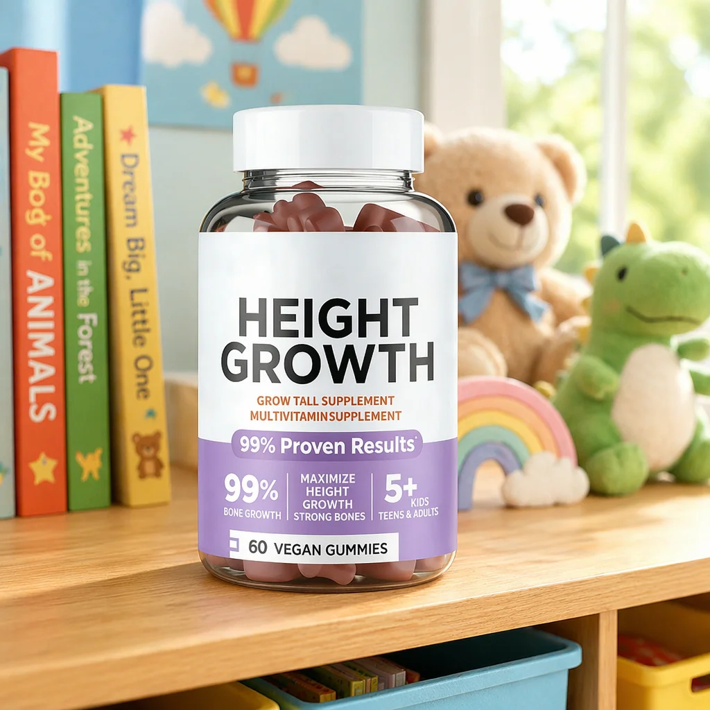 OEM ODM Kid Height Growth Gummies Multivitamin Vegan Gummies Bone Tall Growth Nutritional Supplements Private Label