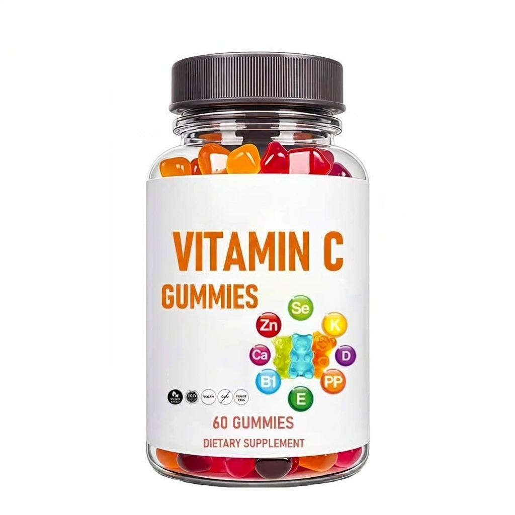 OEM Vegen Vitamin C Gummies for Kid Adult Fruit Flavor Halal Gummy Candy Other Healthcare Supplement Private Label