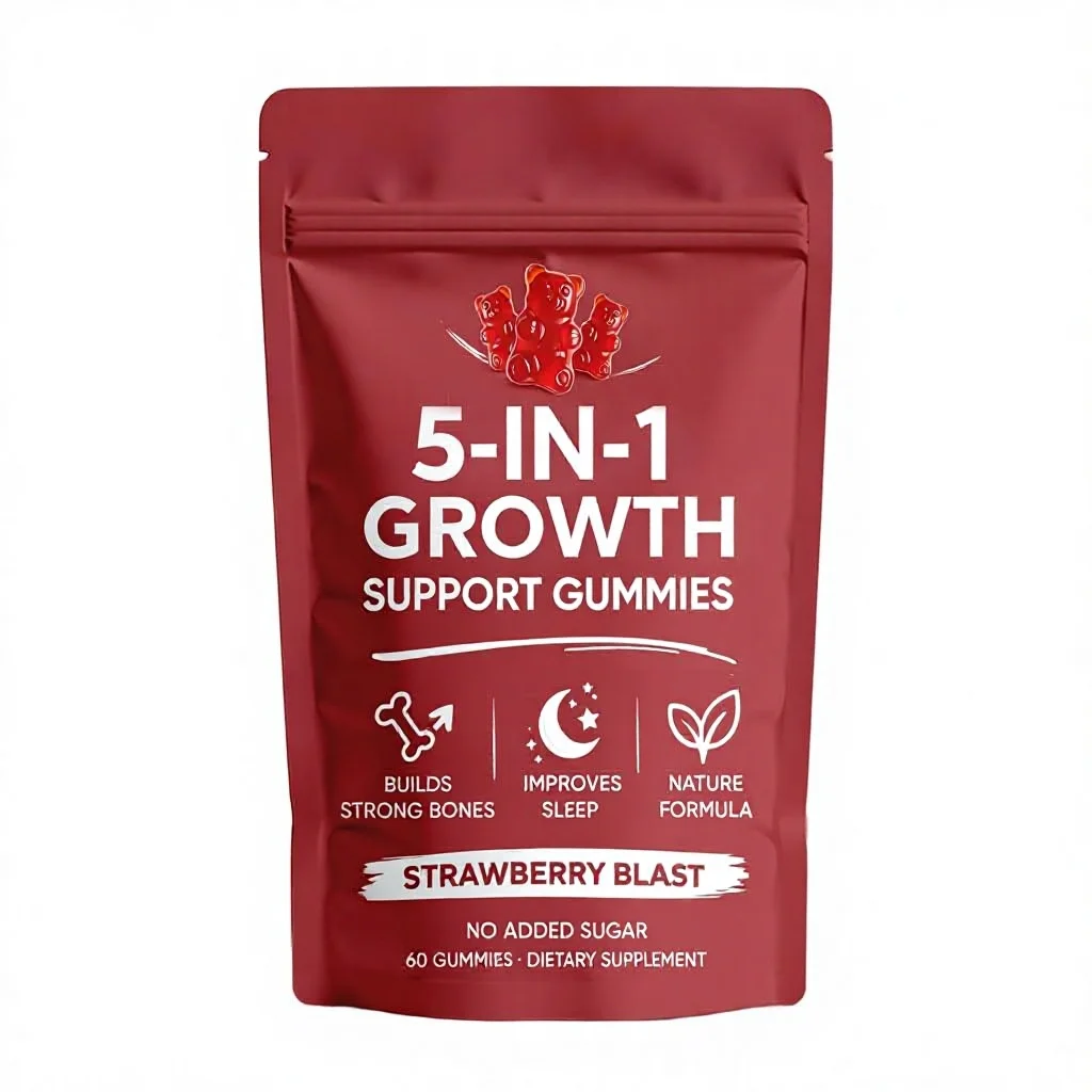 OEM Customizable Shaping Gummies Nature Formula Fruit Flavor Growth Gummies for Kid Natural Energy Supplement