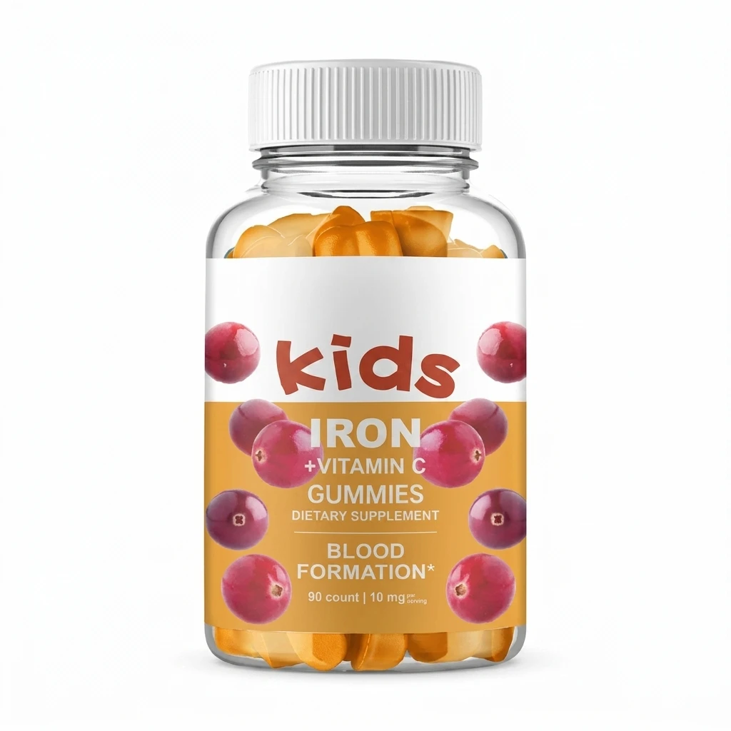 Kid Multivitamin Gummies with Iron Vitamin C Fruit Flavor Gummy Candy Bear Supplements Support Blood Fromation