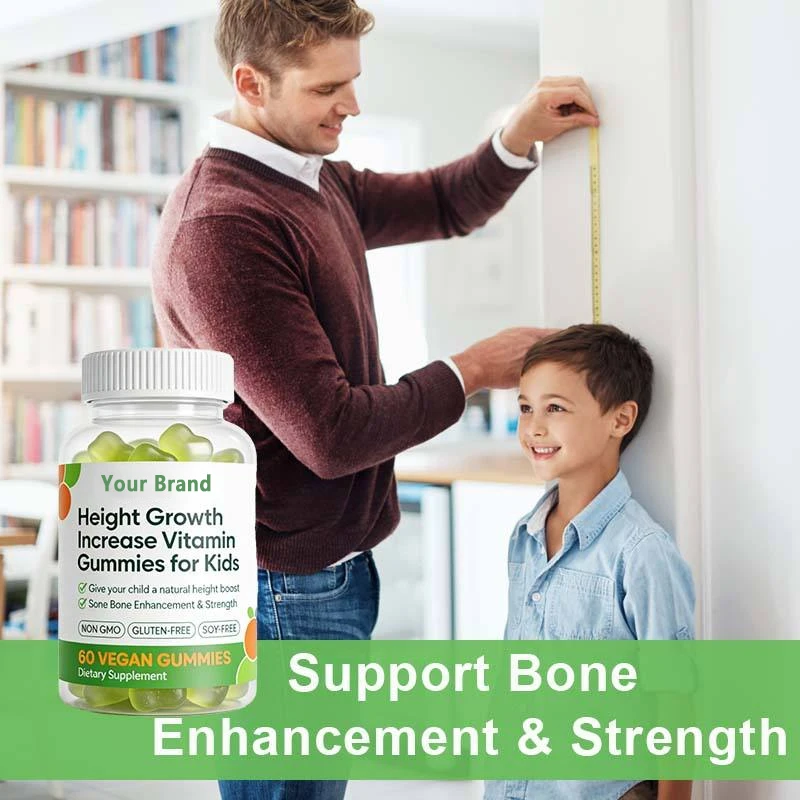 Healthcare Supplement Vitamin D3+K2 Magnesium Calcium Supplement Support for Kid Adults 60pcs Organic Vitamin Soft Candy Gummies