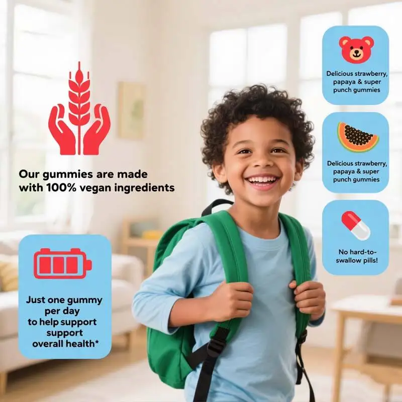 OEM ODM Kids Multivitamin Gummies Supports Energy Immunity and Metabolism Health Gummies Supplement