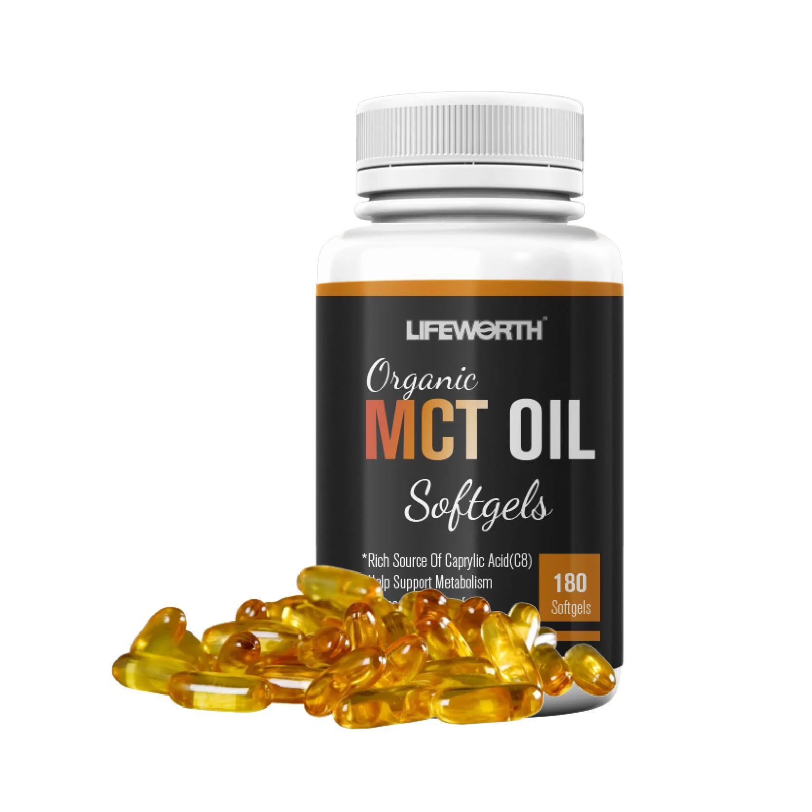 Lifeworth Private Label Wholesale Coconut MCT Oil C8 for Morning Coffee Sustained Energy