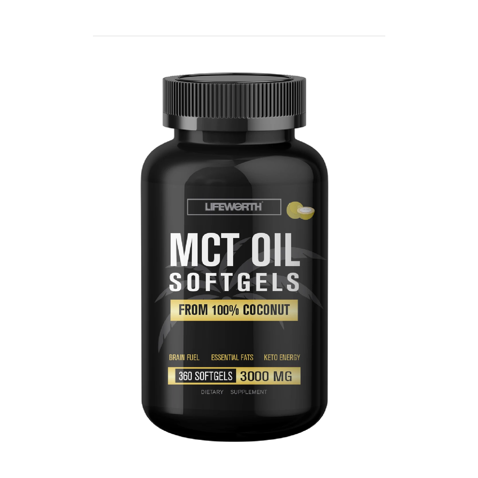 Lifeworth Private Label Wholesale Coconut MCT Oil C8 for Morning Coffee Sustained Energy