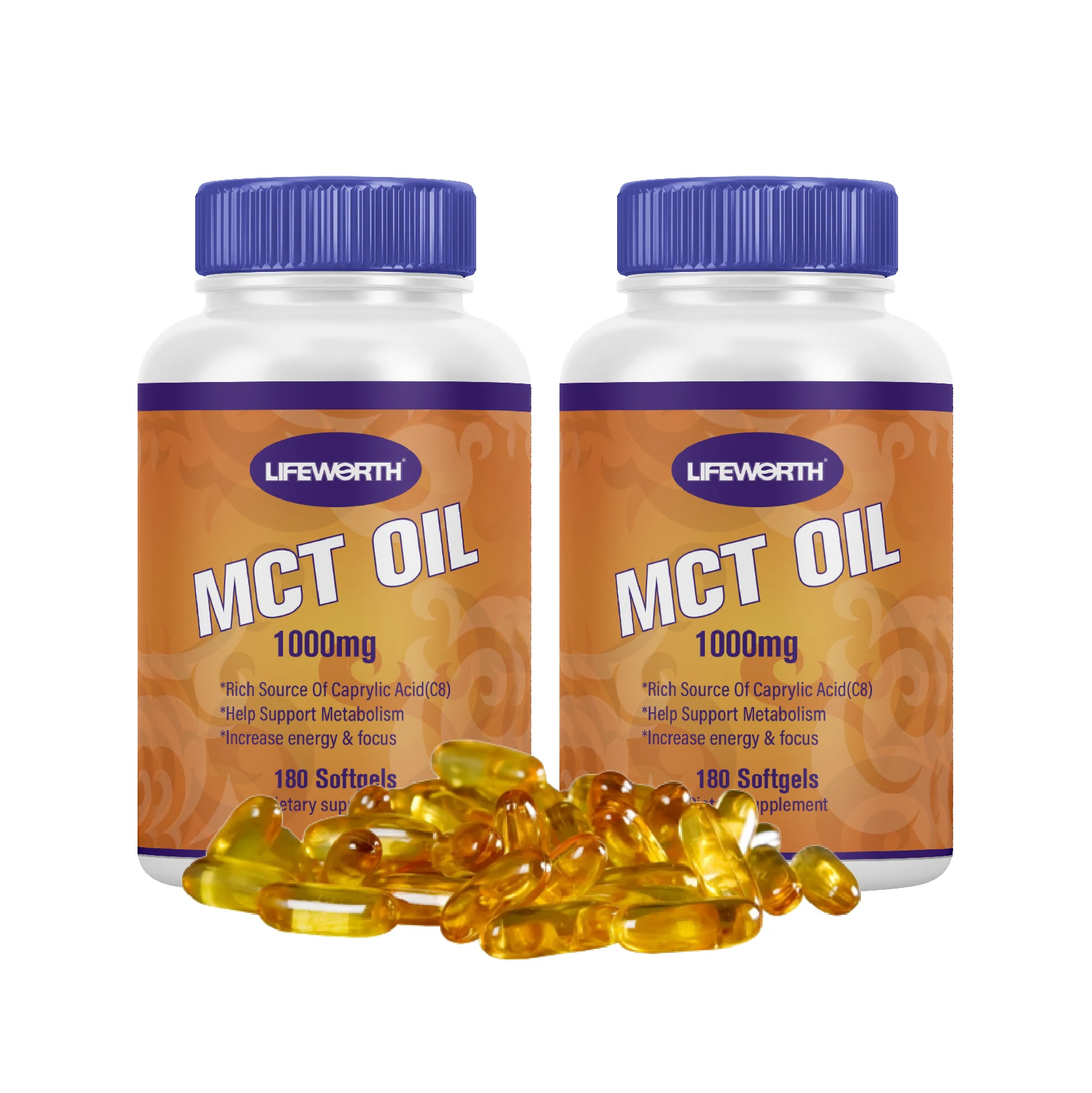 Lifeworth Private Label Wholesale Coconut MCT Oil C8 for Morning Coffee Sustained Energy
