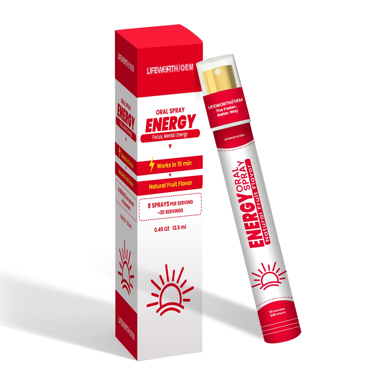 LIFEWORTH Focus and Alertness Supports Energy Boost Oral Spray with Rhodiola, Vitamin B12, B6 and Ubiquinol