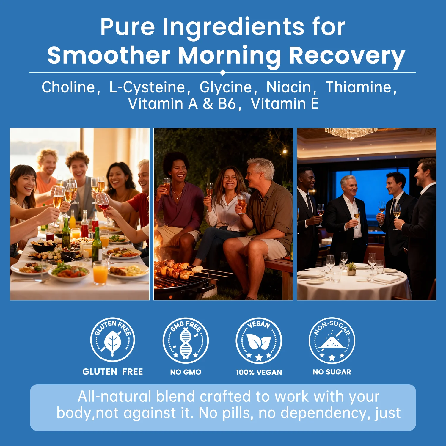LIFEWORTH Alcohol Breakdown Liver Support Hangovers Oral Spray Supplement with Choline L-Cysteine
