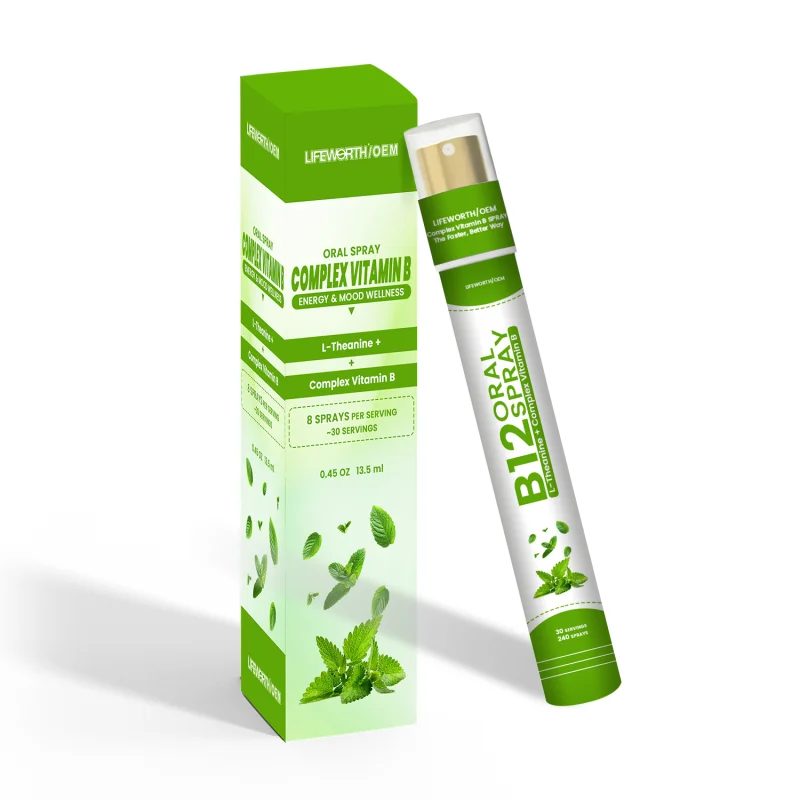 LIFEWORTH Enhance Energy Vitamin B12 Complex Liquid Oral Spray Mental Health Focus Support