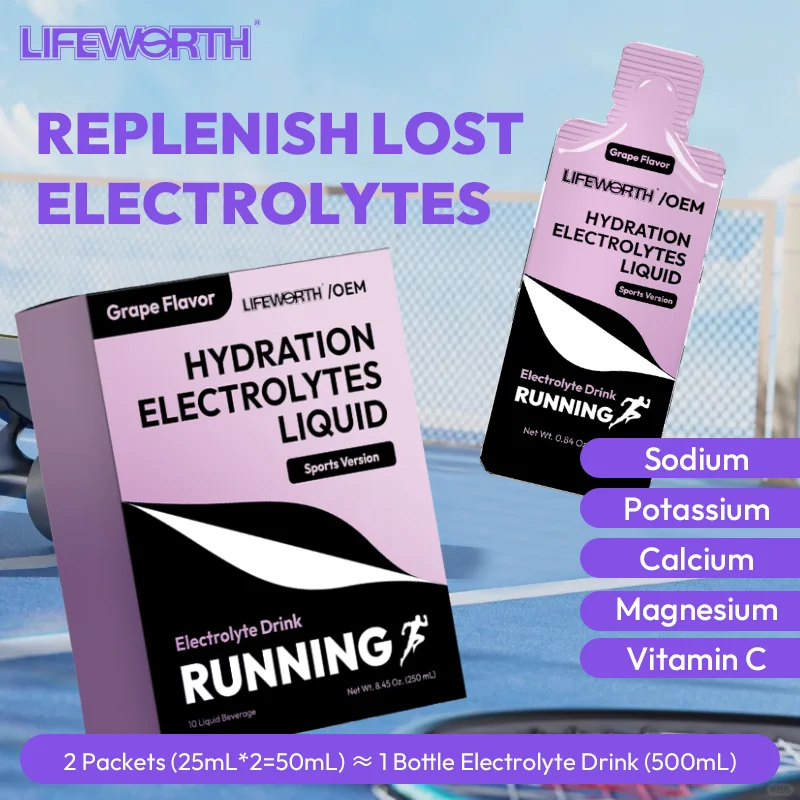 LIFEWORTH Fruit Flavor Electrolyte Liquid Packets Hydration and Vitamin Supplements
