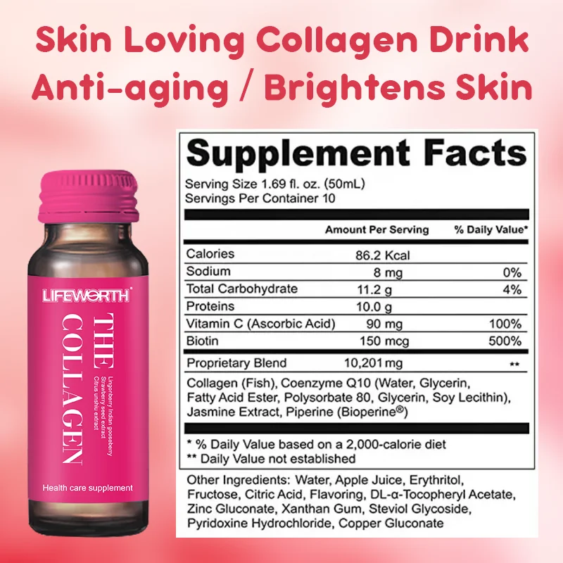 LIFEWORTH Collagen Hyaluronic Acid Berry Oral Liquid with Vitamin C