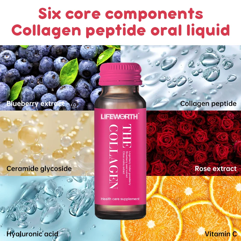 LIFEWORTH Collagen Hyaluronic Acid Berry Oral Liquid with Vitamin C