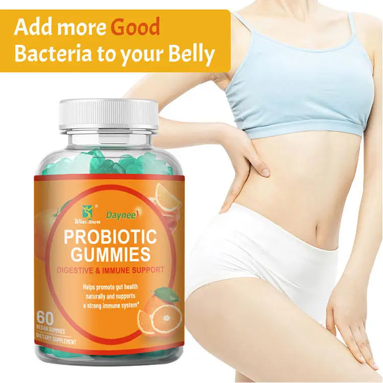 Vegan Probiotic Prebiotic Gummies, Gut Balance Dietary Supplement