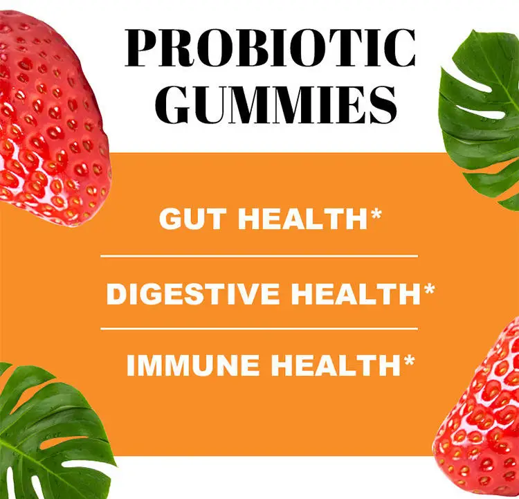 Vegan Probiotic Prebiotic Gummies, Gut Balance Dietary Supplement