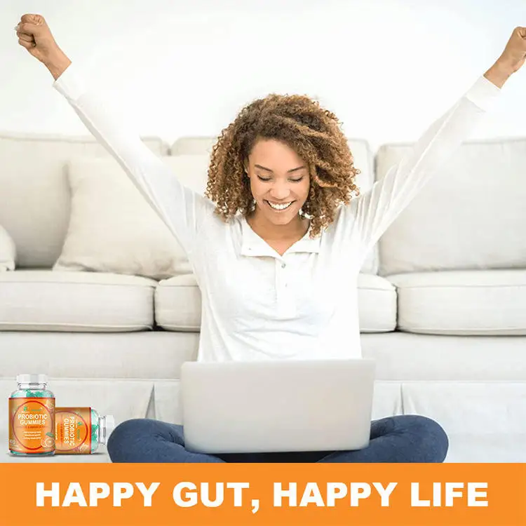 Vegan Probiotic Prebiotic Gummies, Gut Balance Dietary Supplement