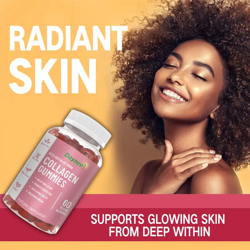 OEM/ODM Private Label Collagen Gummies Multi-Vitamin Beauty Product for Hair Skin Nail Health Wrinkle-Fighting Support for Adult
