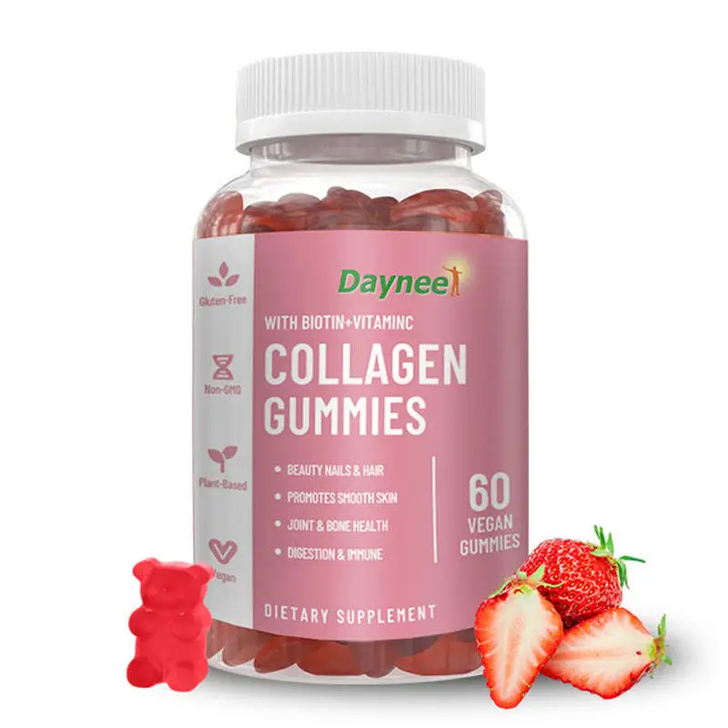 OEM/ODM Private Label Collagen Gummies Multi-Vitamin Beauty Product for Hair Skin Nail Health Wrinkle-Fighting Support for Adult