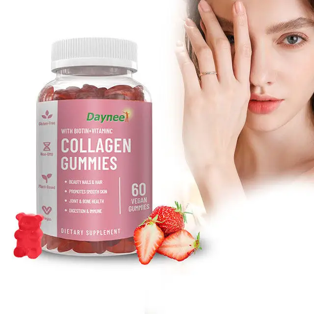 OEM/ODM Private Label Collagen Gummies Multi-Vitamin Beauty Product for Hair Skin Nail Health Wrinkle-Fighting Support for Adult
