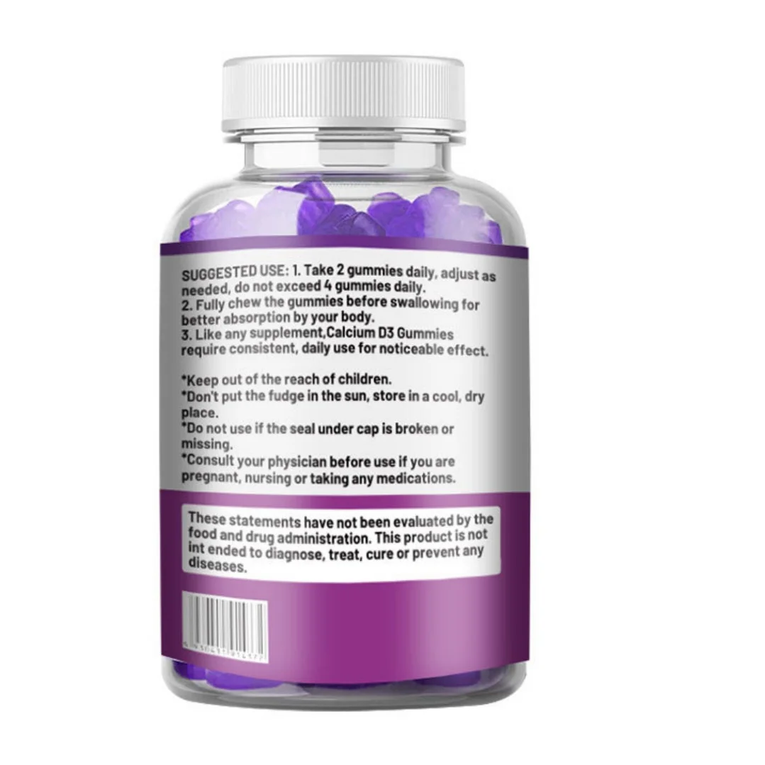 Daynes Calcium D3 Gummies 60 Vegan Raspberry Flavor Bone Teeth Support Immune Boost Adults Dietary Supplement
