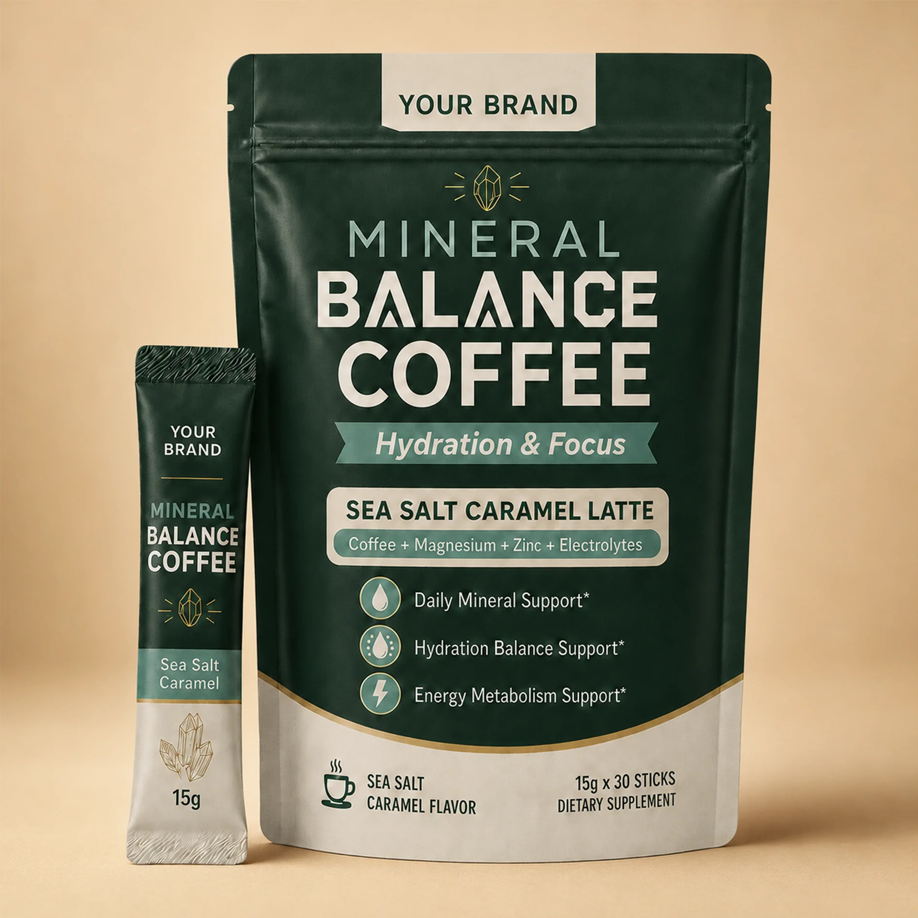 Electrolyte Mineral Balance Coffee Powder Supplement to Replenish Essential Minerals Support Hydration & Steady Daily Energy