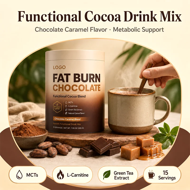 Chocolate Caramel Fat Burn Instant Functional Powder with L-Carnitine Extract Supplement to Support Healthy Metabolic Product