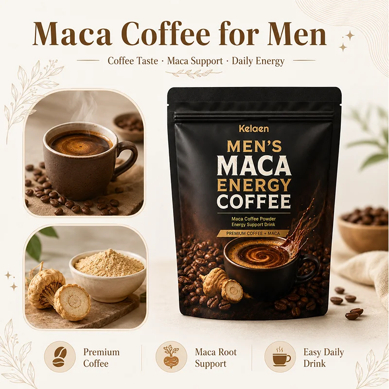 Men's Adult Maca Energy Coffee Powder Natural Maca Root Extract Dietary Supplement All-Day Vitality Energy Fatigue Relief