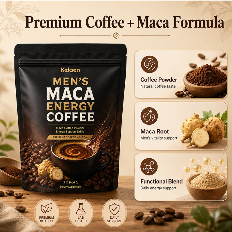 Men's Adult Maca Energy Coffee Powder Natural Maca Root Extract Dietary Supplement All-Day Vitality Energy Fatigue Relief