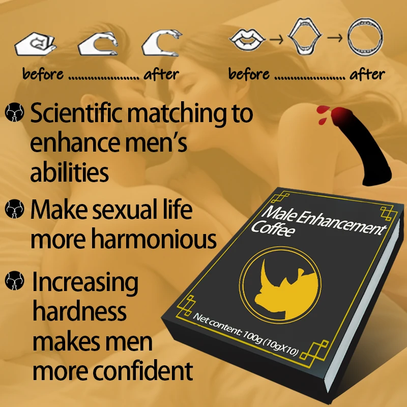 OEM Epimedium MACA Custom Formula Male Enhancement Men's Natural Adult Herbal Supplement Sugar-Free Instant Coffee Powder Bag