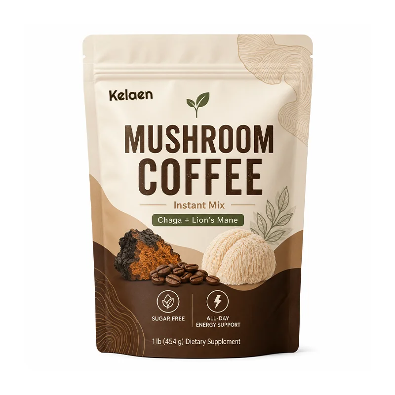 Premium Mushroom Coffee Powder with Lion's Mane Natural Gentle Supplement for Sustained Balanced Energy & Sharp Mental Clarity