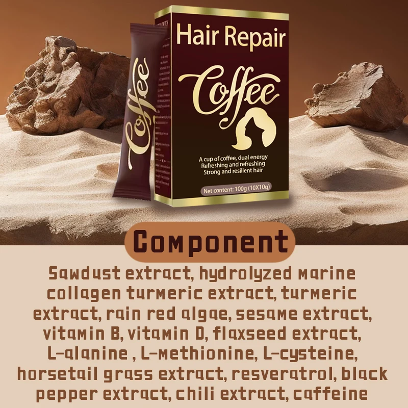 Beauty Hair Coffee Hair Care Supplements Turmeric Hair Supplements Hydrolyzed Marine Collagen Hair Natural Hair Repair Coffee