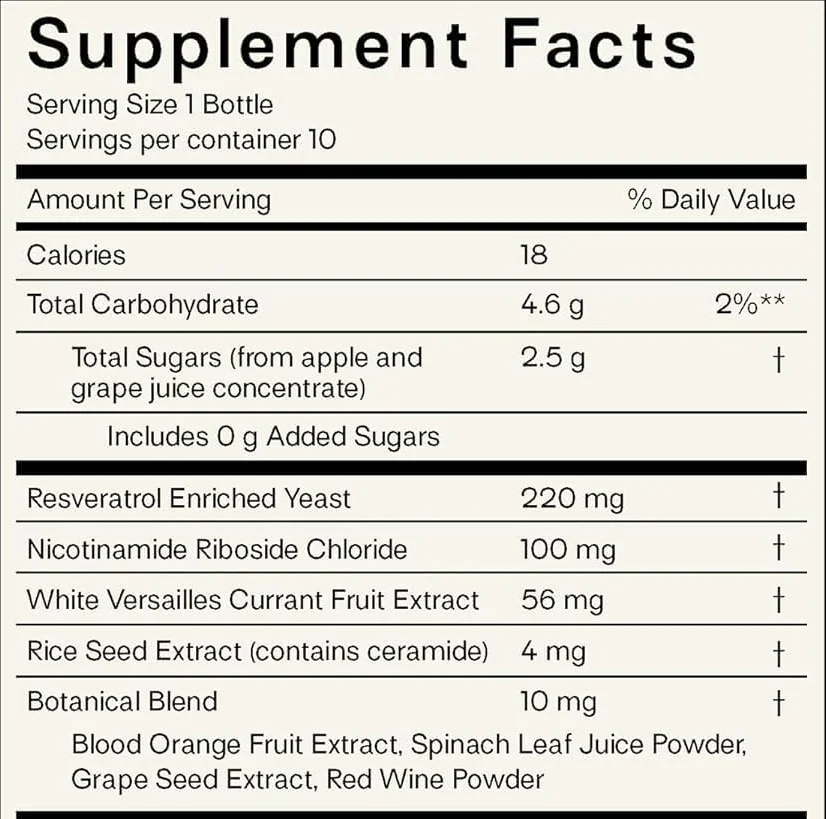 ONEHEALL Ultra High Absorption NAD+ & Resveratrol Supplement Drink Anti-Aging Antioxidant Health Support Liquid