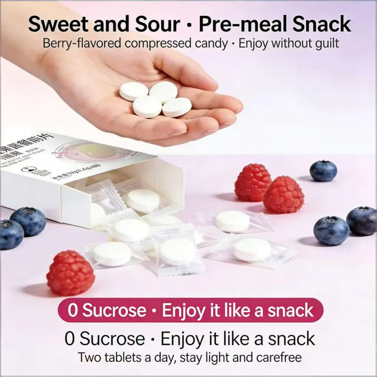 OEM Customized White Kidney Bean Fruit Vegetable Pre Meal Tablets Pressed Candy Dietary Fiber Weight Loss Food in Bottle