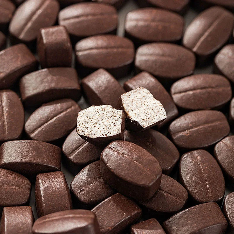 Factory Wholesale High-quality Coffee Candy Customizable Chewable Coffee Bean Tablets Candy Coffee Xylitol Kosher Box Pieces