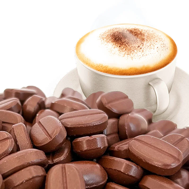 Factory Wholesale High-quality Coffee Candy Customizable Chewable Coffee Bean Tablets Candy Coffee Xylitol Kosher Box Pieces