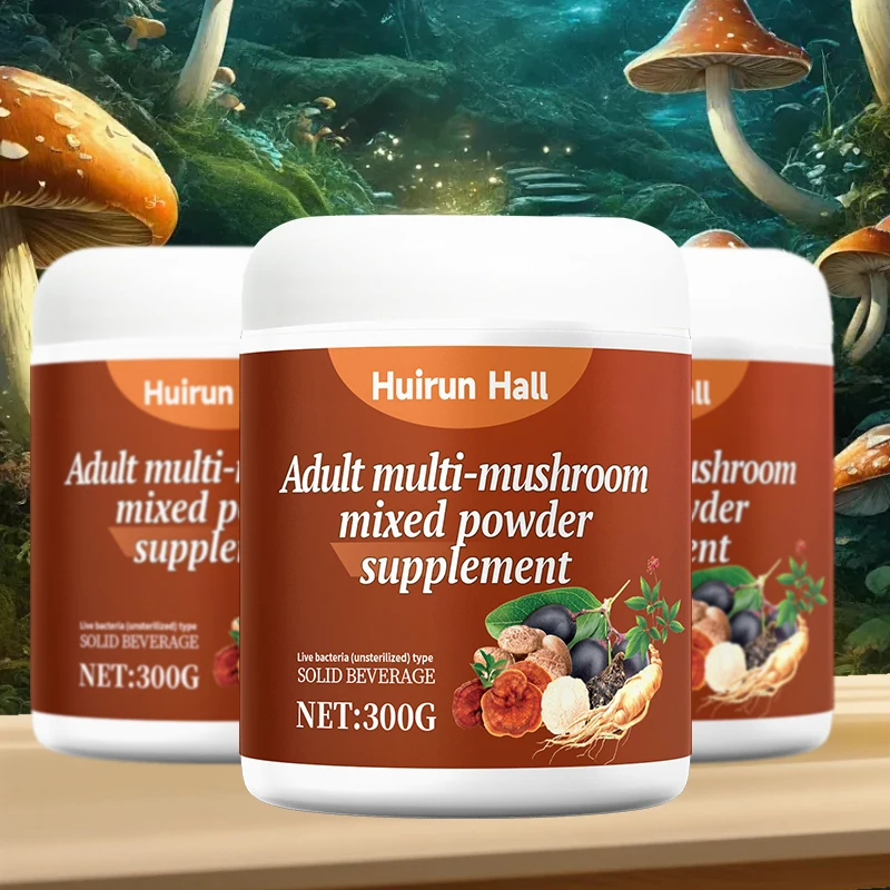 OEM Organic Mushroom Powder Blend for Adults Immune Focus Supplement Featuring Reishi Lions Mane Cordyceps Chaga Custom