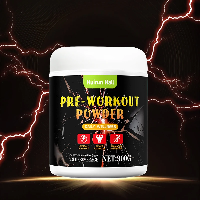 OEM Custom Flavor Sugar-Free Pre-Workout Energy Booster Powder Sports Supplement Caffeine Beta-Alanine Men Plant-Based Beverage