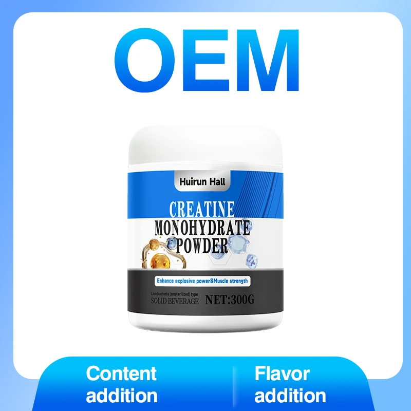 OEM Creatine Monohydrate Powder Plant-Based Pre-Workout Supplement for Muscle Strength Endurance Recovery Fitness Gym Nutrition