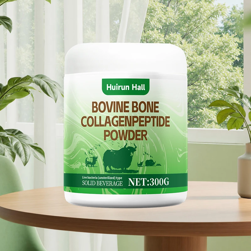 High Purity Bovine Collagen Peptide Powder Hydrolyzed Protein Beverage for Adults Sweet Taste 300g Plastic Bottle 24-Month Shelf