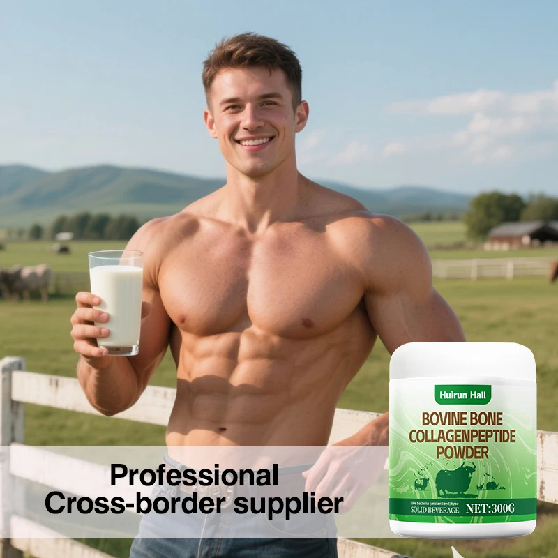 High Purity Bovine Collagen Peptide Powder Hydrolyzed Protein Beverage for Adults Sweet Taste 300g Plastic Bottle 24-Month Shelf