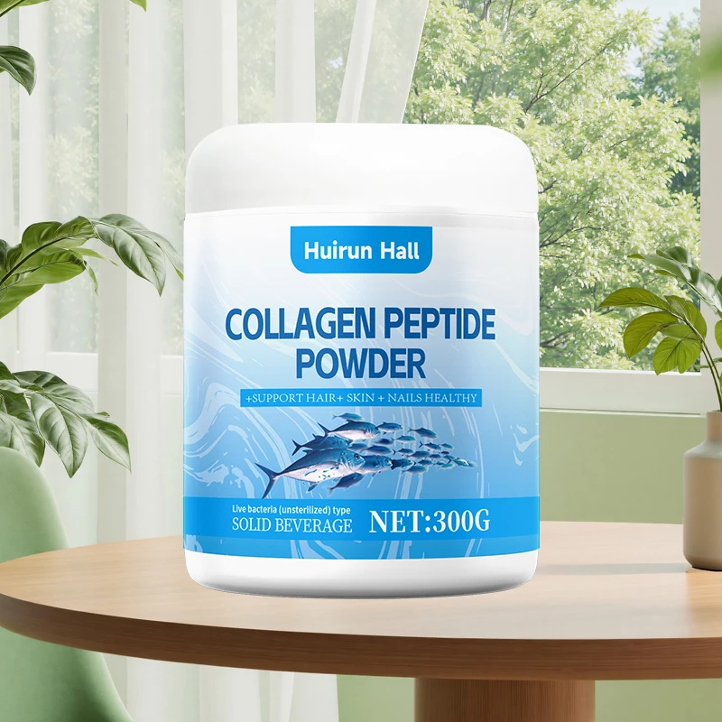 Sugar-Free Marine Fish Oligopeptide Anti-Aging Beauty Supplement Collagen Booster for Skin Care Packaged in Bottle