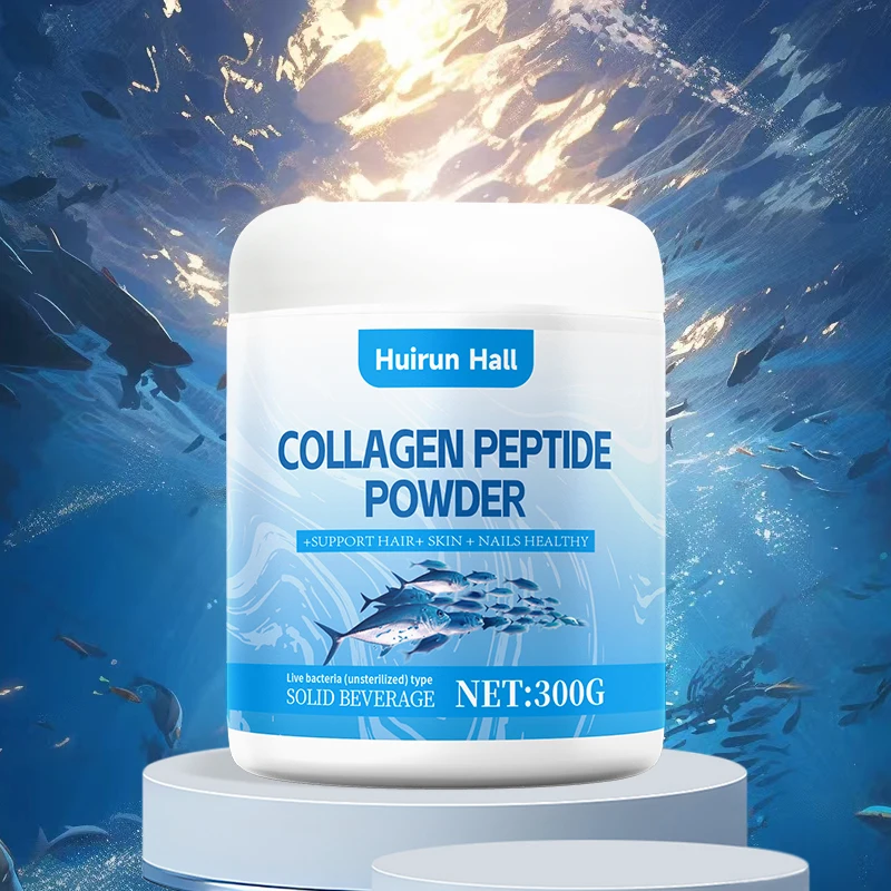 Sugar-Free Marine Fish Oligopeptide Anti-Aging Beauty Supplement Collagen Booster for Skin Care Packaged in Bottle