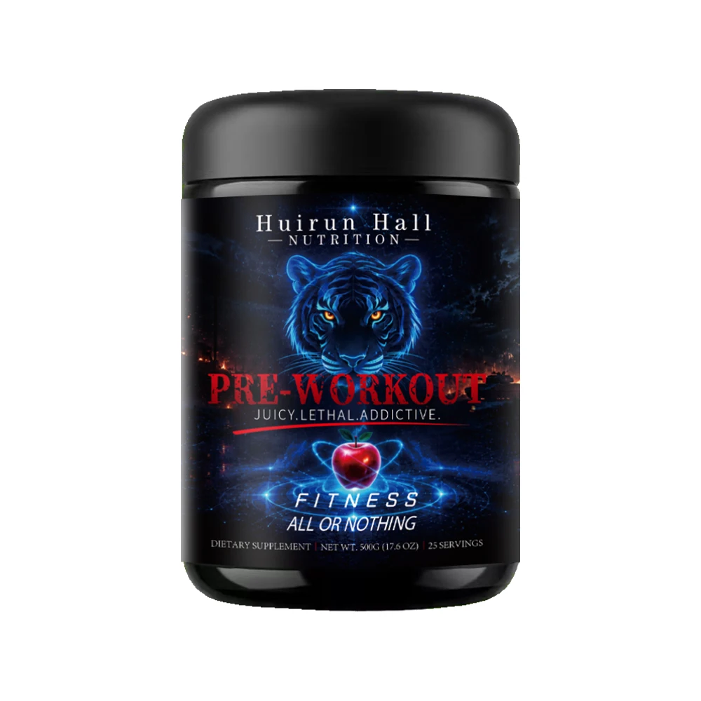 Factory Supply Pre Workout Powder Apple Flavor Energy Boost Gym Supplement Preworkout Powder 500g Support OEM Private Label