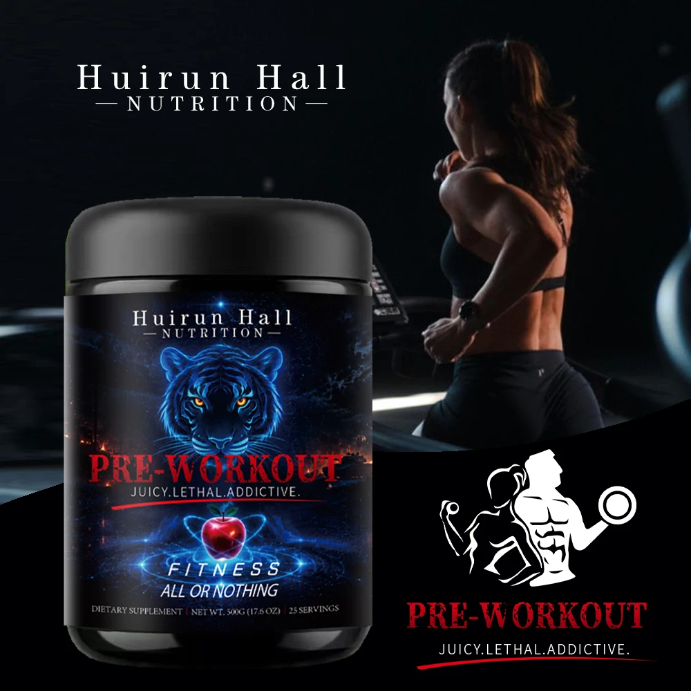 Factory Supply Pre Workout Powder Apple Flavor Energy Boost Gym Supplement Preworkout Powder 500g Support OEM Private Label
