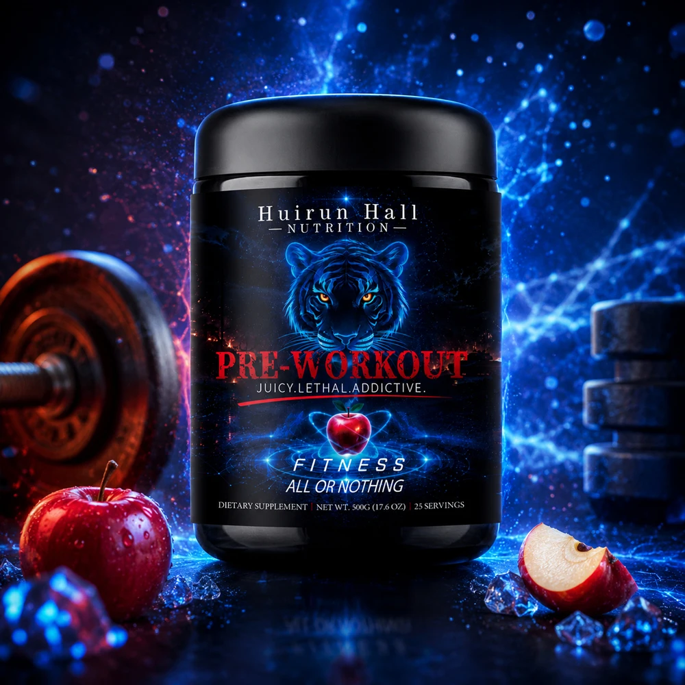 Factory Supply Pre Workout Powder Apple Flavor Energy Boost Gym Supplement Preworkout Powder 500g Support OEM Private Label